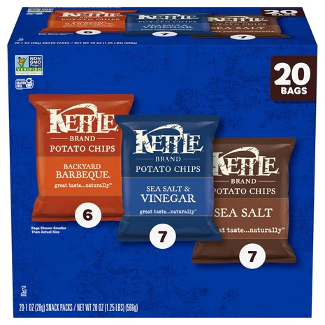 20 Bags Kettle Brand Potato Chips Variety Pack