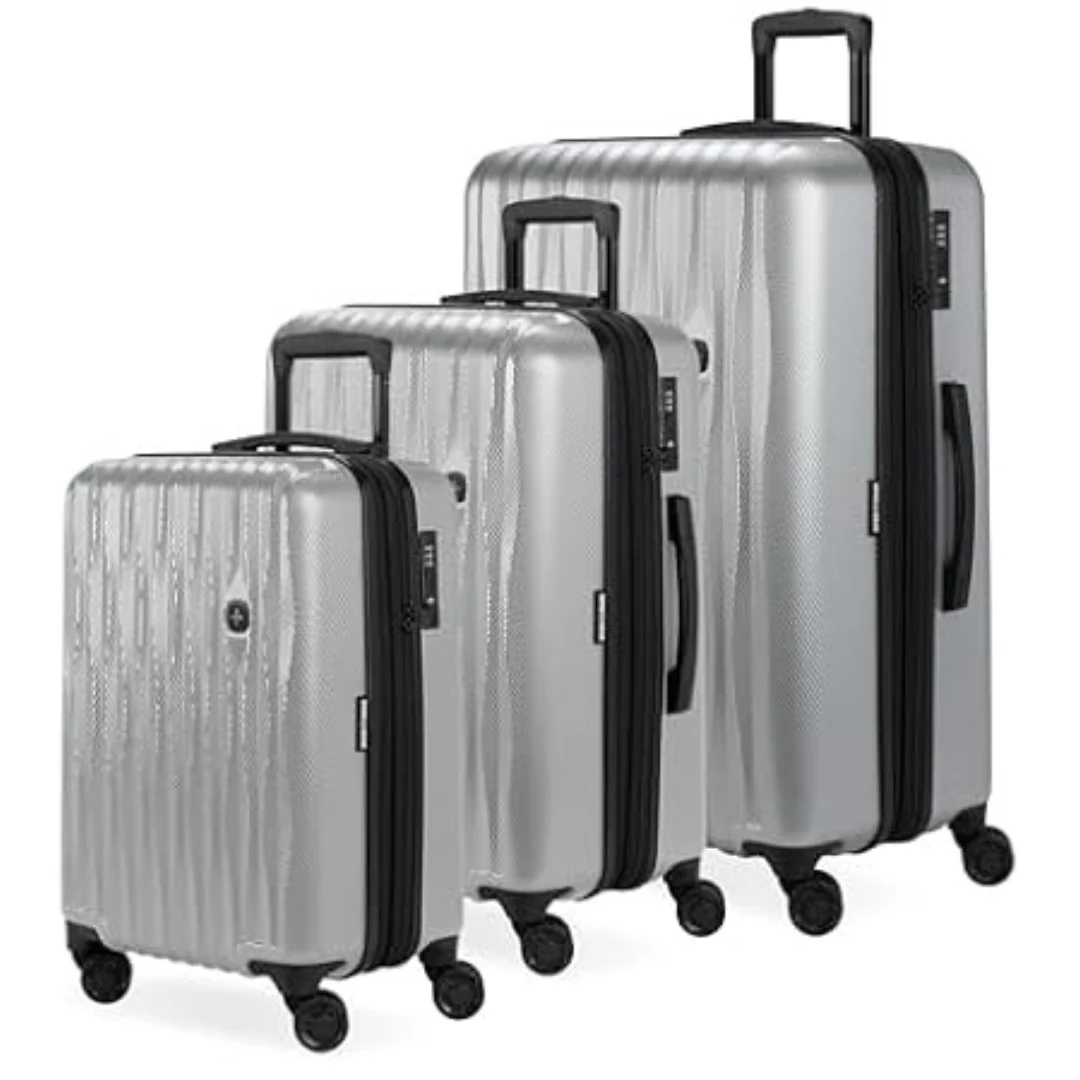3-Piece SwissGear Energie Hardside Expandable Spinner Luggage Set (19/24/27)