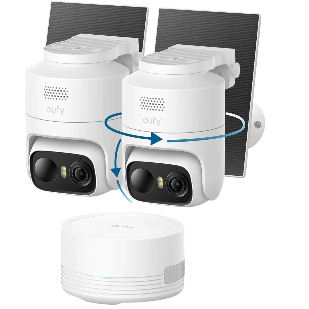 EufyCam C37 2-Cam Kit 2K Solar-Powered Wireless Outdoor Security Cameras
